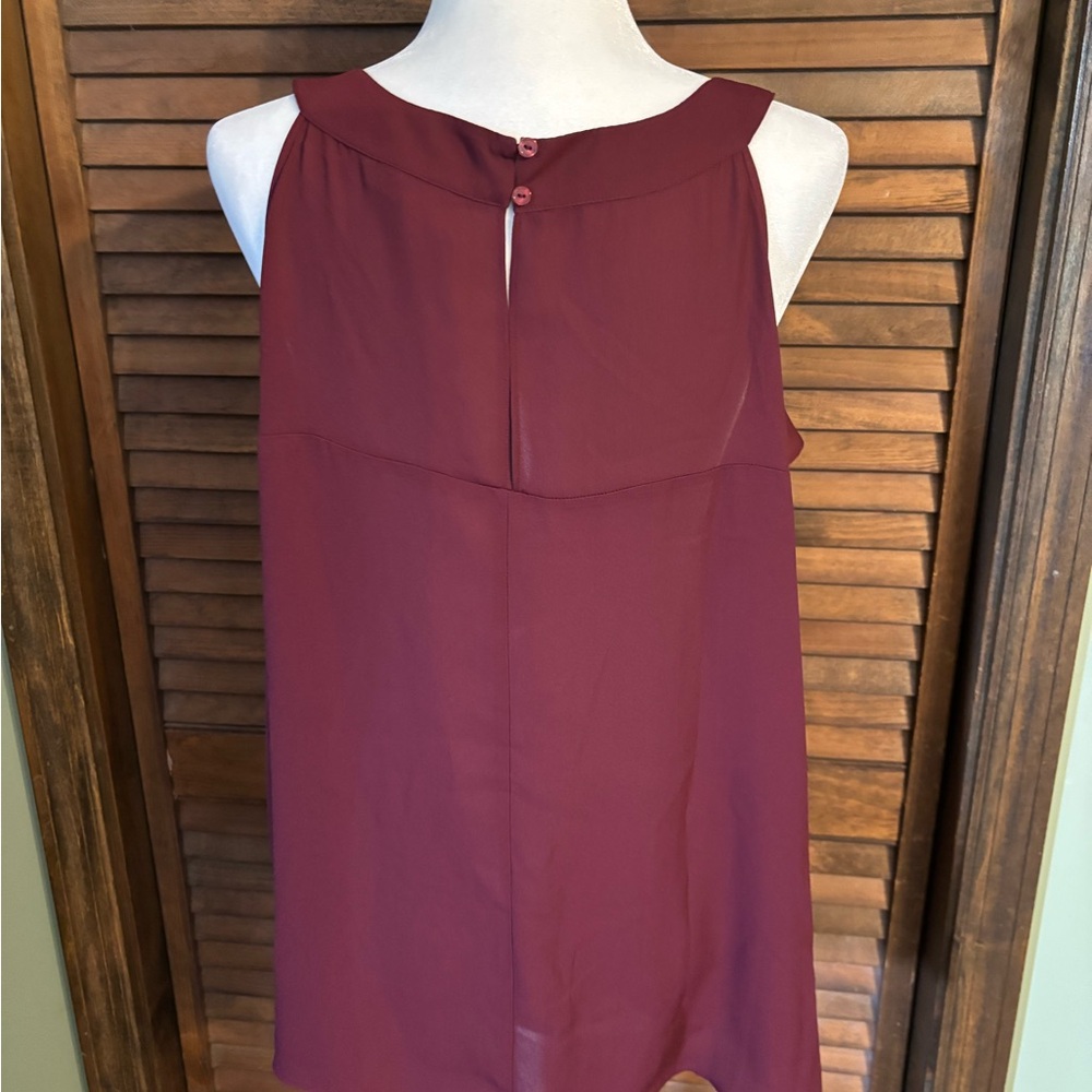 London Times Red Ruffled Tank Top - Picture 3 of 4